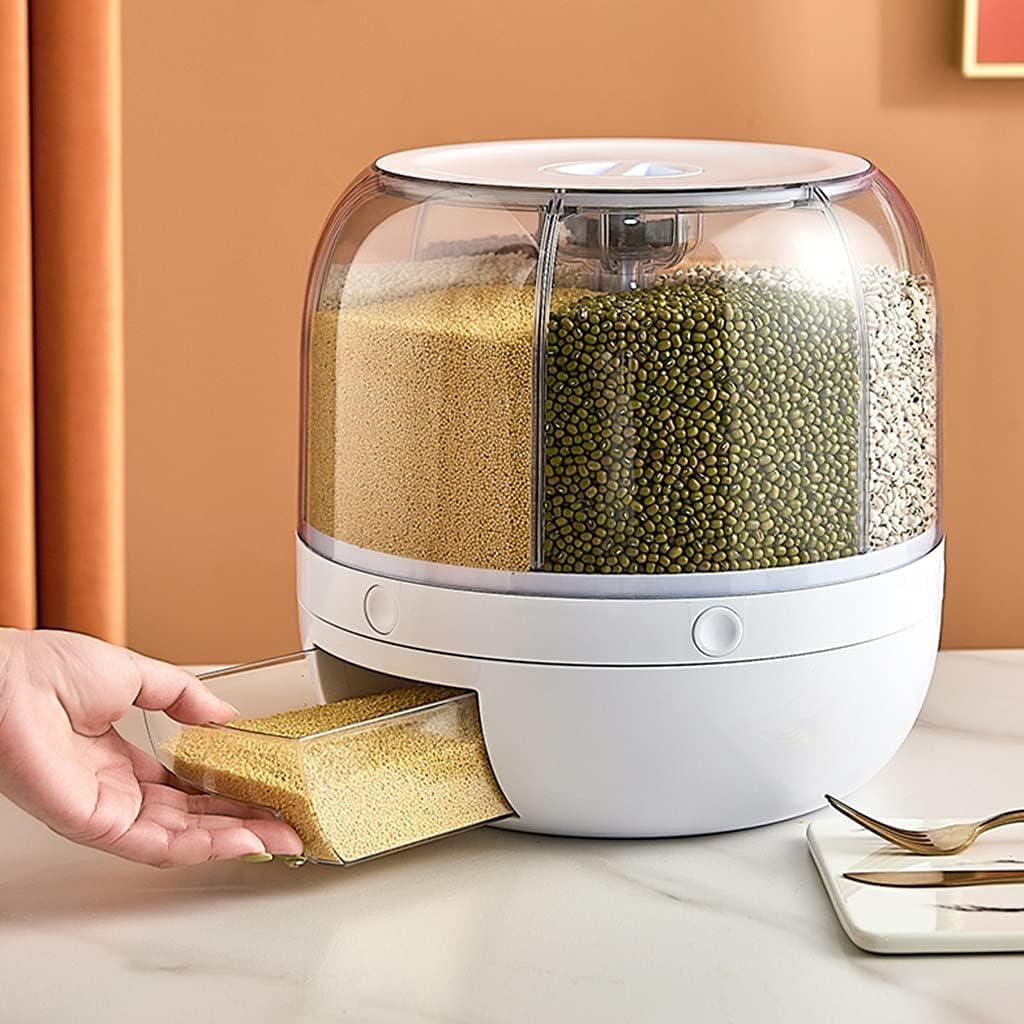 6-in-1 Multi Grain Storage Container - Airtight, Rotating & BPA-free
