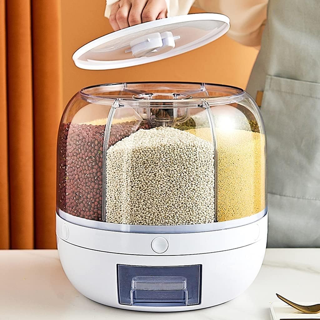 6-in-1 Multi Grain Storage Container - Airtight, Rotating & BPA-free
