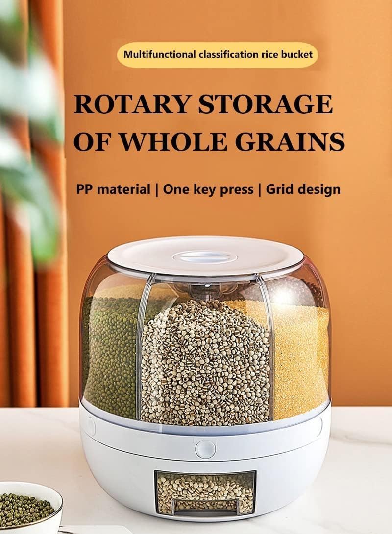 6-in-1 Multi Grain Storage Container - Airtight, Rotating & BPA-free