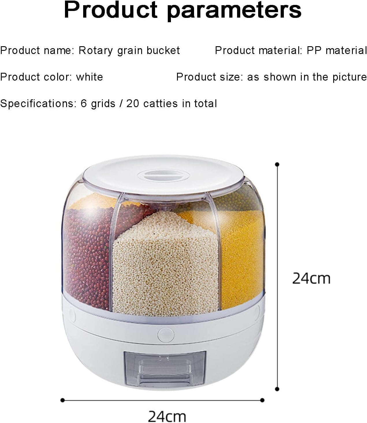 6-in-1 Multi Grain Storage Container - Airtight, Rotating & BPA-free